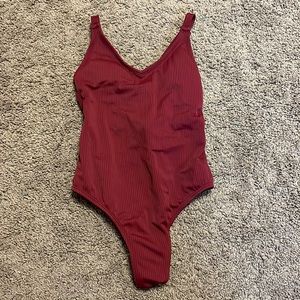 burgundy target one piece